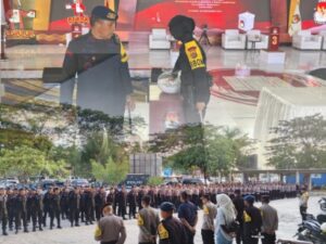Gabungan Personel Satgas OMP 2024 Polda Sultra Amankan Debat Terakhir Cagub dan Cawagub Sultra